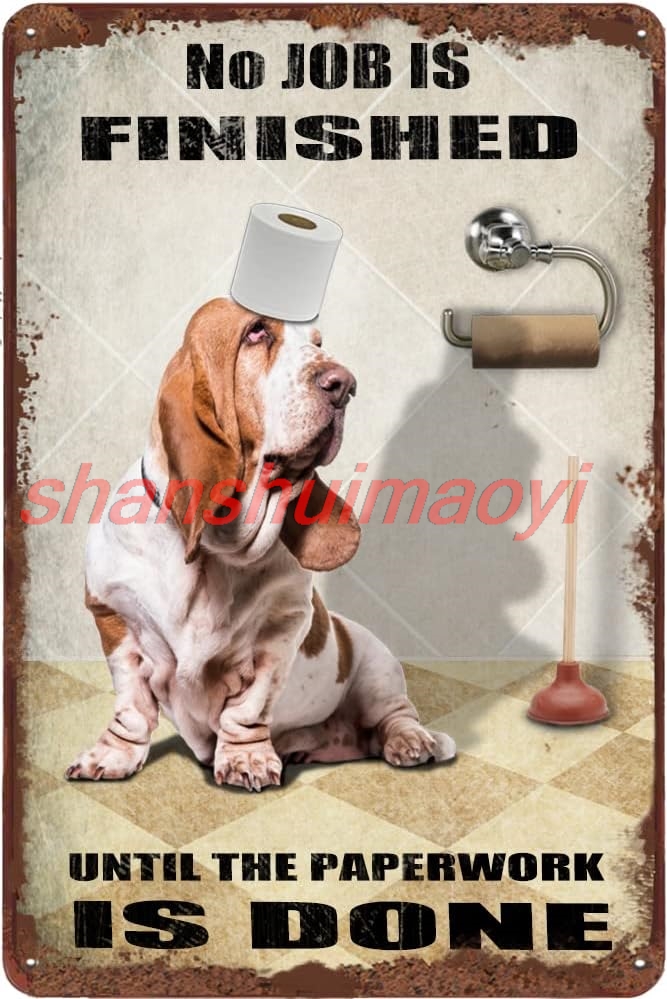 Basset Hound Dog Bathroom Tin  - Farming Jobs 评论和价格