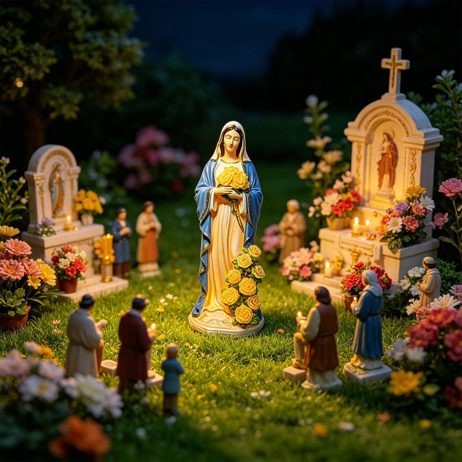 Virgin Mary Solar Statue Garde - Farming And Agriculture 评论和价格